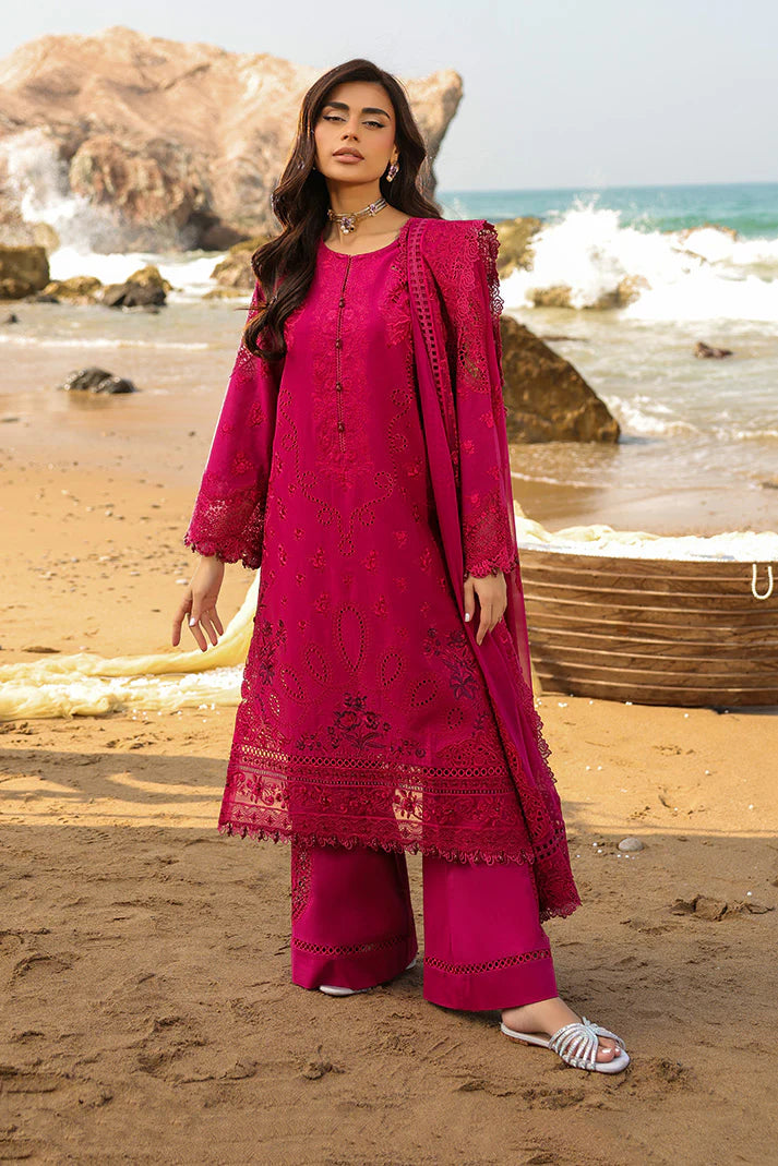 Deep Fuchsia Embroidered Lawn 3-Piece Set