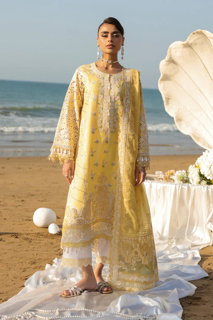 Butter Yellow Embroidered Lawn 3-Piece Set