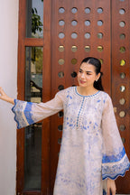 Off White Munar Silk Tunic Set