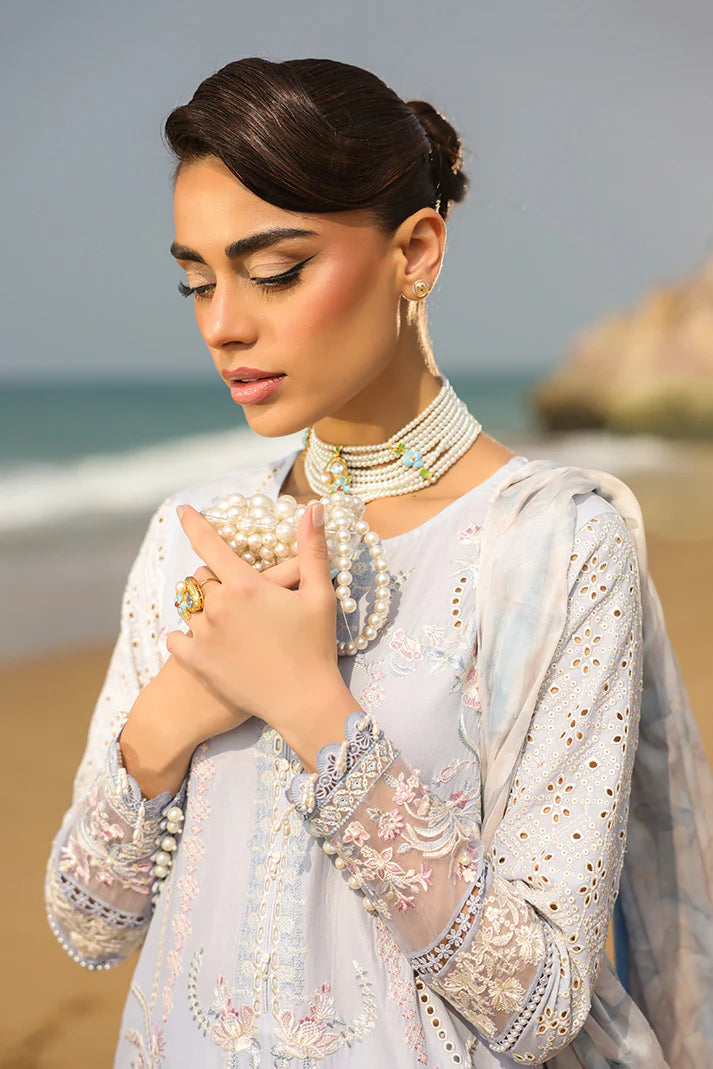 Powder Blue Embroidered Lawn 3-Piece Set