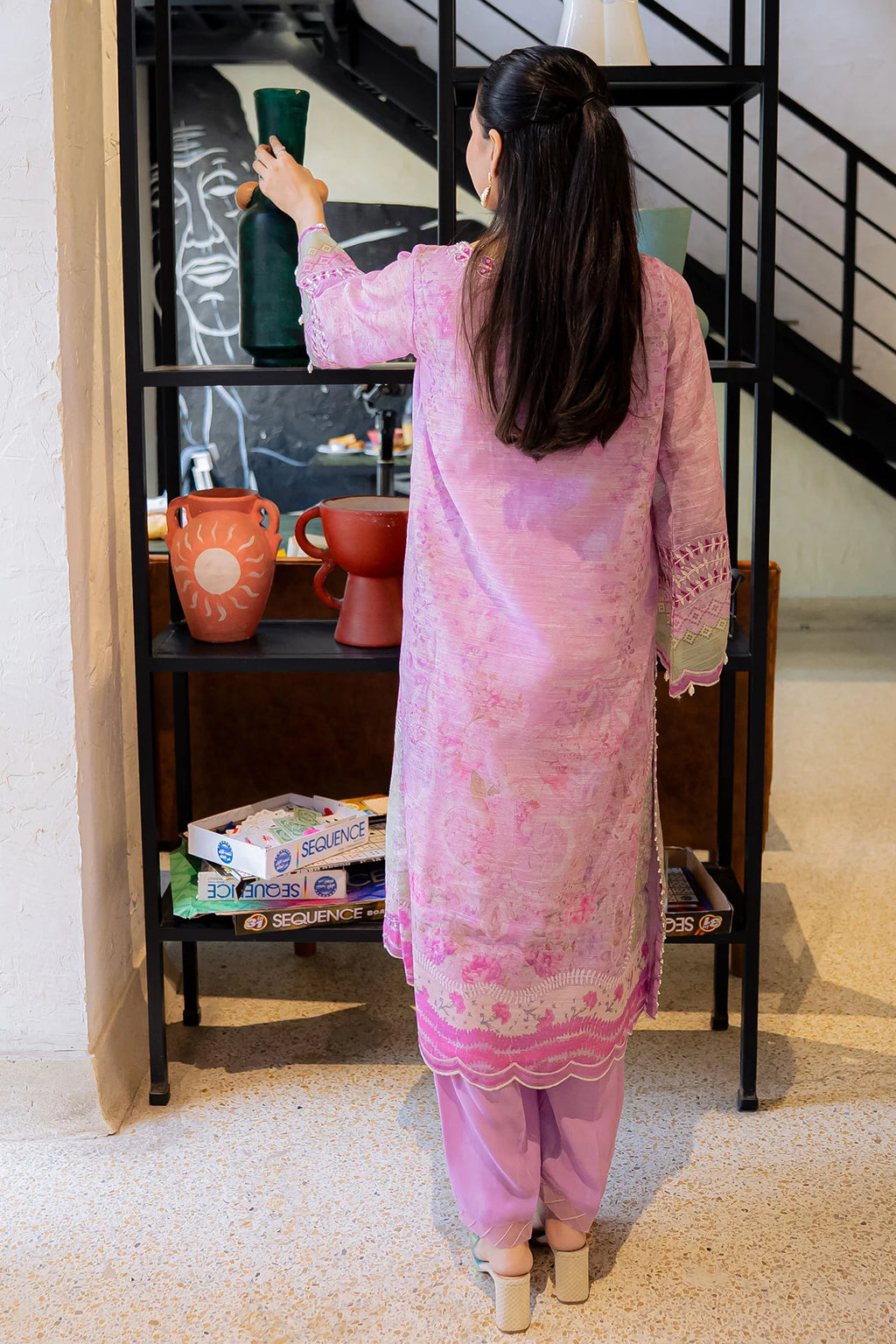 Lilac Embroidered Kurta Set (Munar)