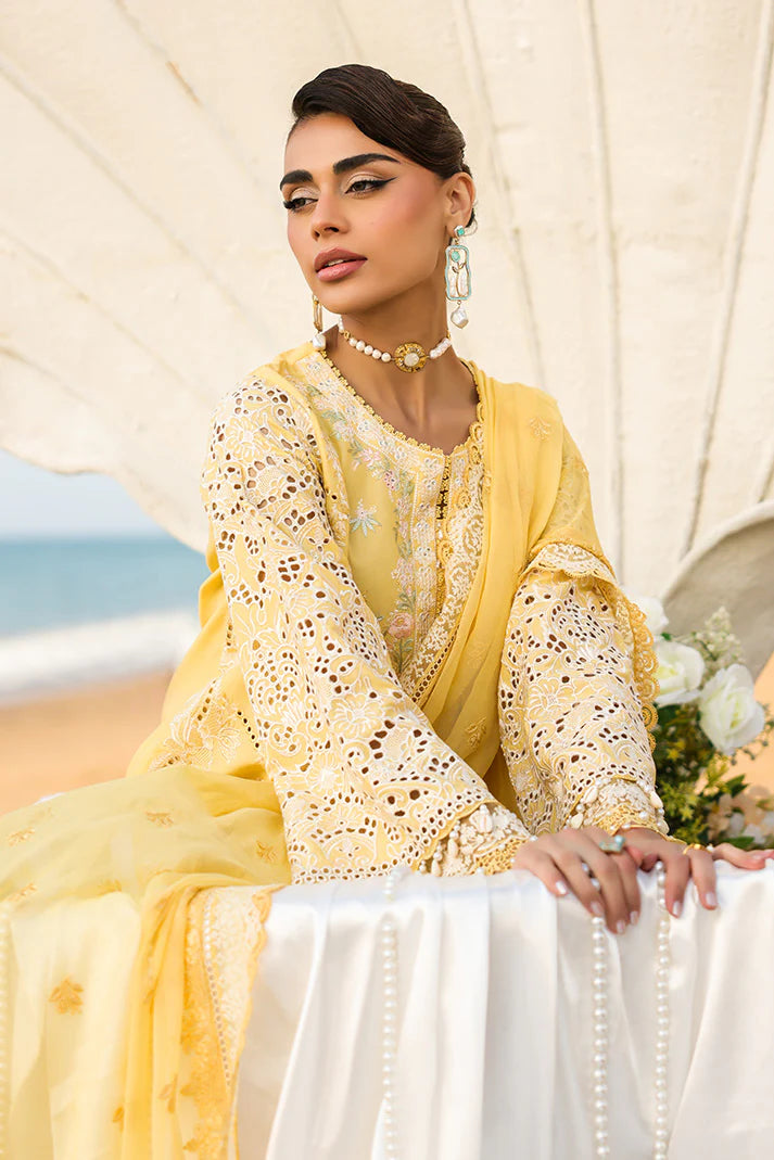 Butter Yellow Embroidered Lawn 3-Piece Set