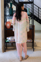 Light Pink Embroidered Kurta Set (Munar)