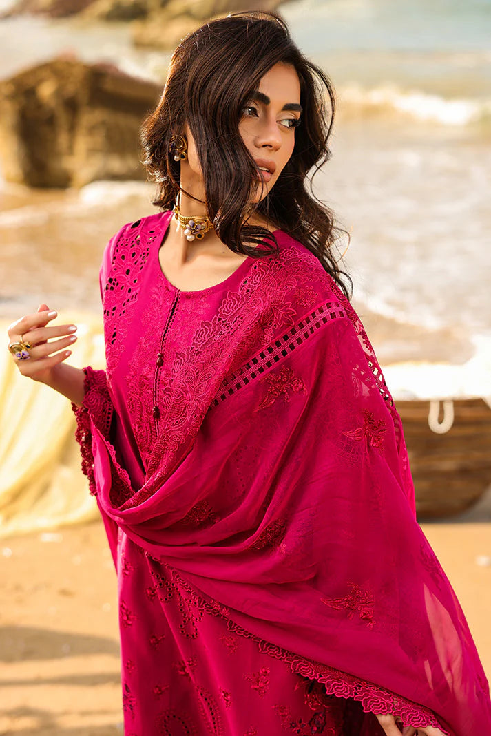 Deep Fuchsia Embroidered Lawn 3-Piece Set