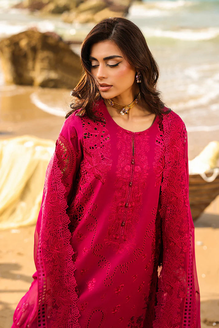 Deep Fuchsia Embroidered Lawn 3-Piece Set
