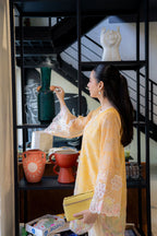 Yellow Embroidered Kurta Set (Munar)