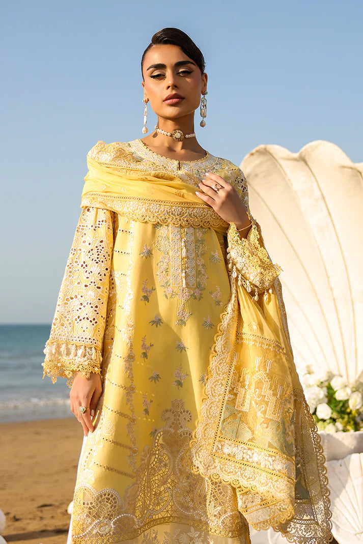 Butter Yellow Embroidered Lawn 3-Piece Set