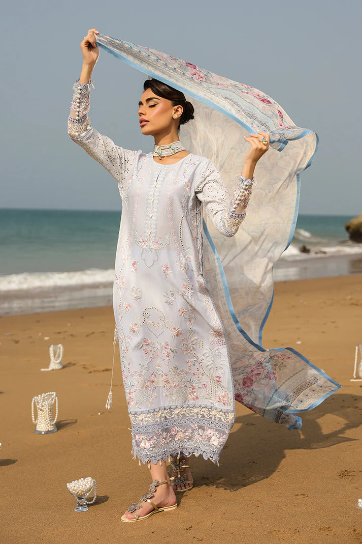 Powder Blue Embroidered Lawn 3-Piece Set