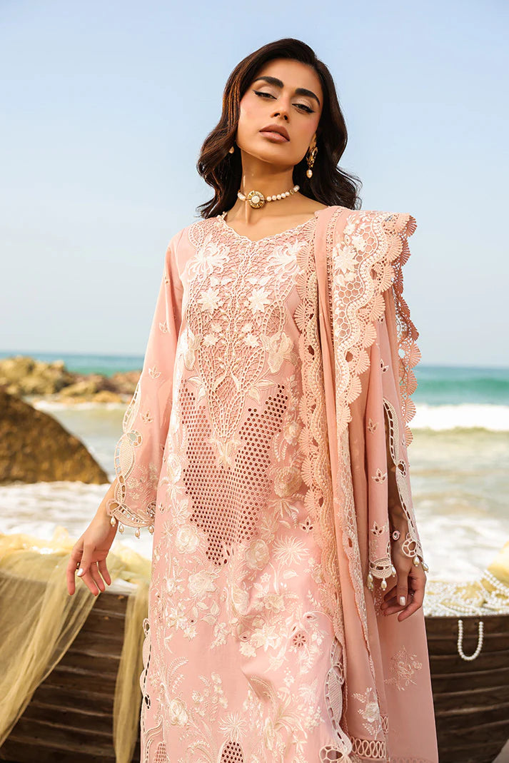 Blush Peach Embroidered Lawn 3-Piece Set