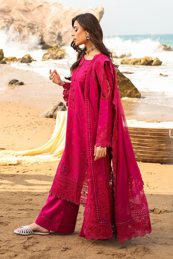 Deep Fuchsia Embroidered Lawn 3-Piece Set