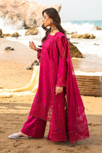 Deep Fuchsia Embroidered Lawn 3-Piece Set