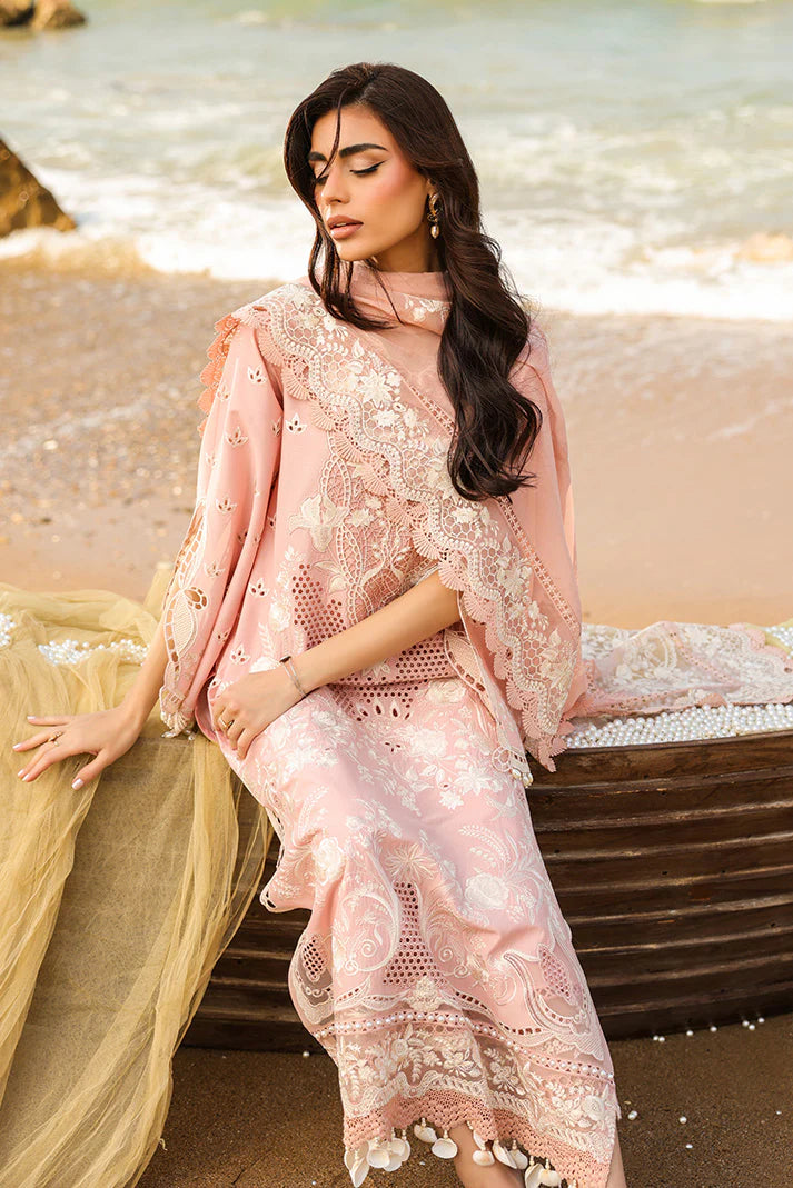 Blush Peach Embroidered Lawn 3-Piece Set