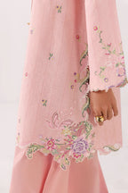 Blush Self Jacquard Dhoti Set