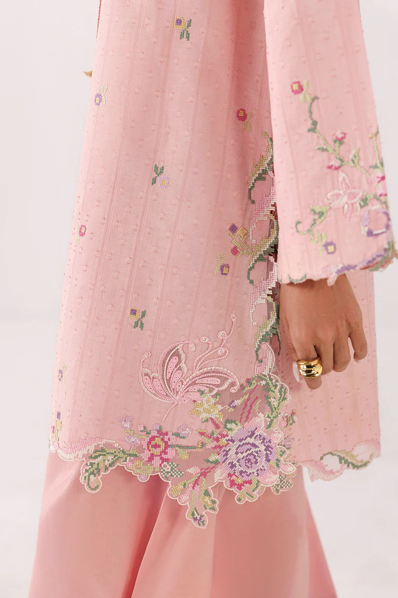 Blush Self Jacquard Dhoti Set