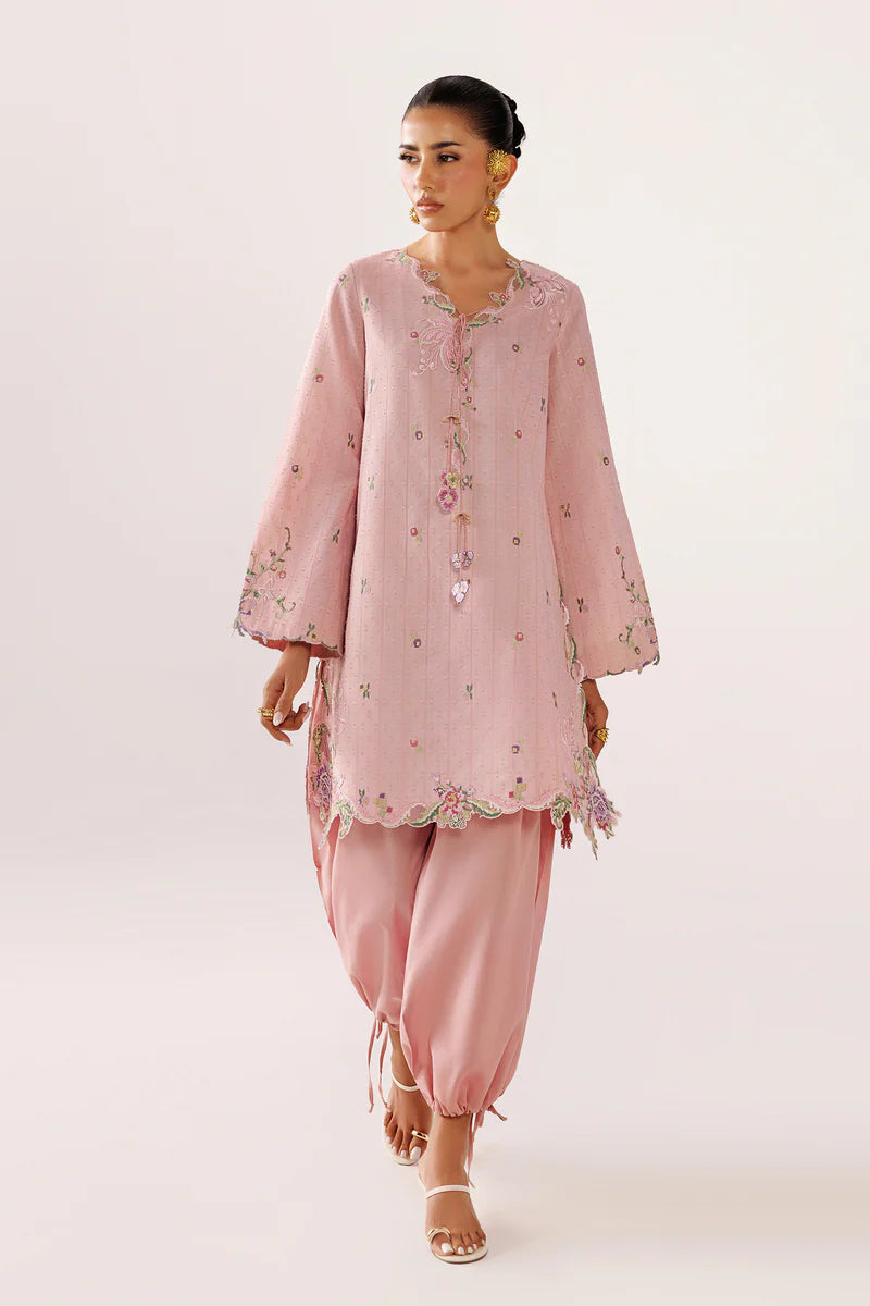 Blush Self Jacquard Dhoti Set