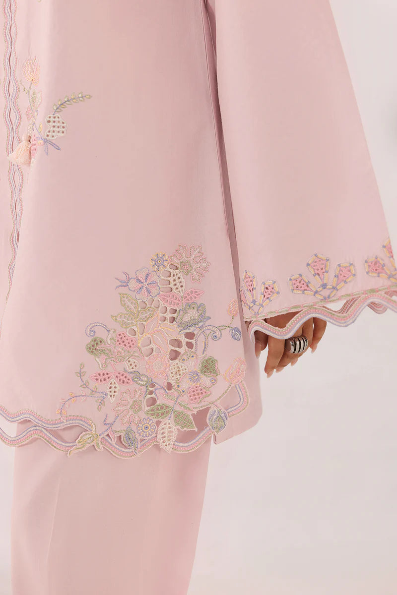 Powder Pink Self Jacquard 2-Piece Suit