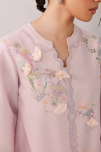 Powder Pink Self Jacquard 2-Piece Suit