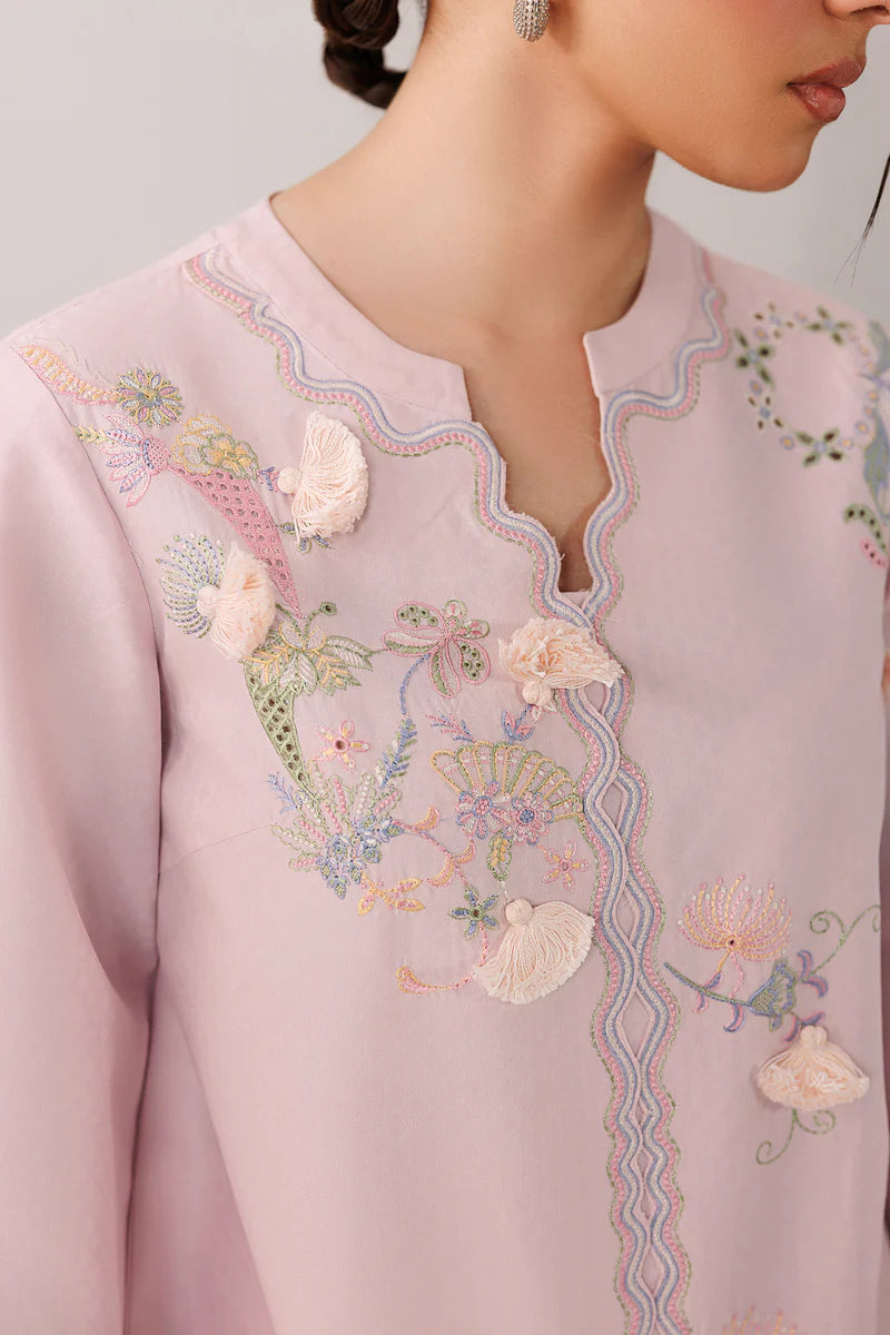 Powder Pink Self Jacquard 2-Piece Suit