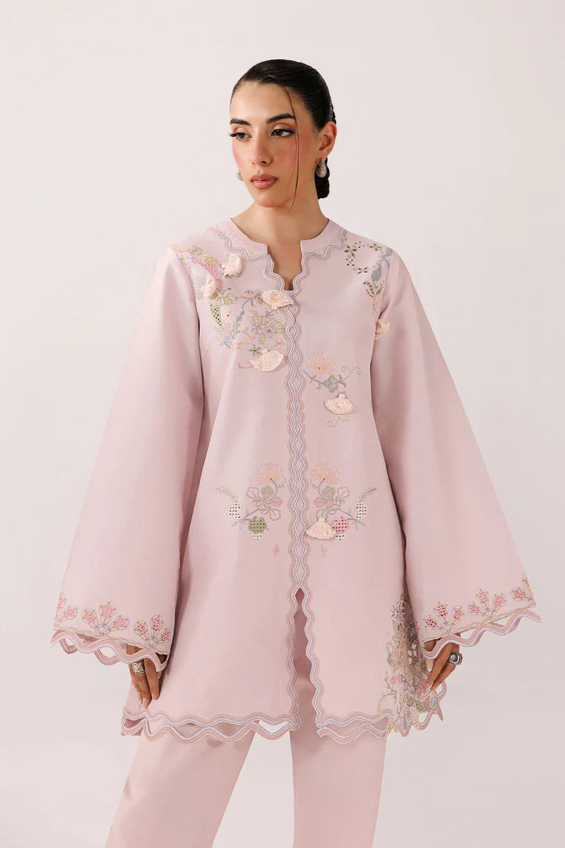 Powder Pink Self Jacquard 2-Piece Suit