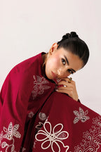 Red Self Jacquard 2-Piece Skirt Set