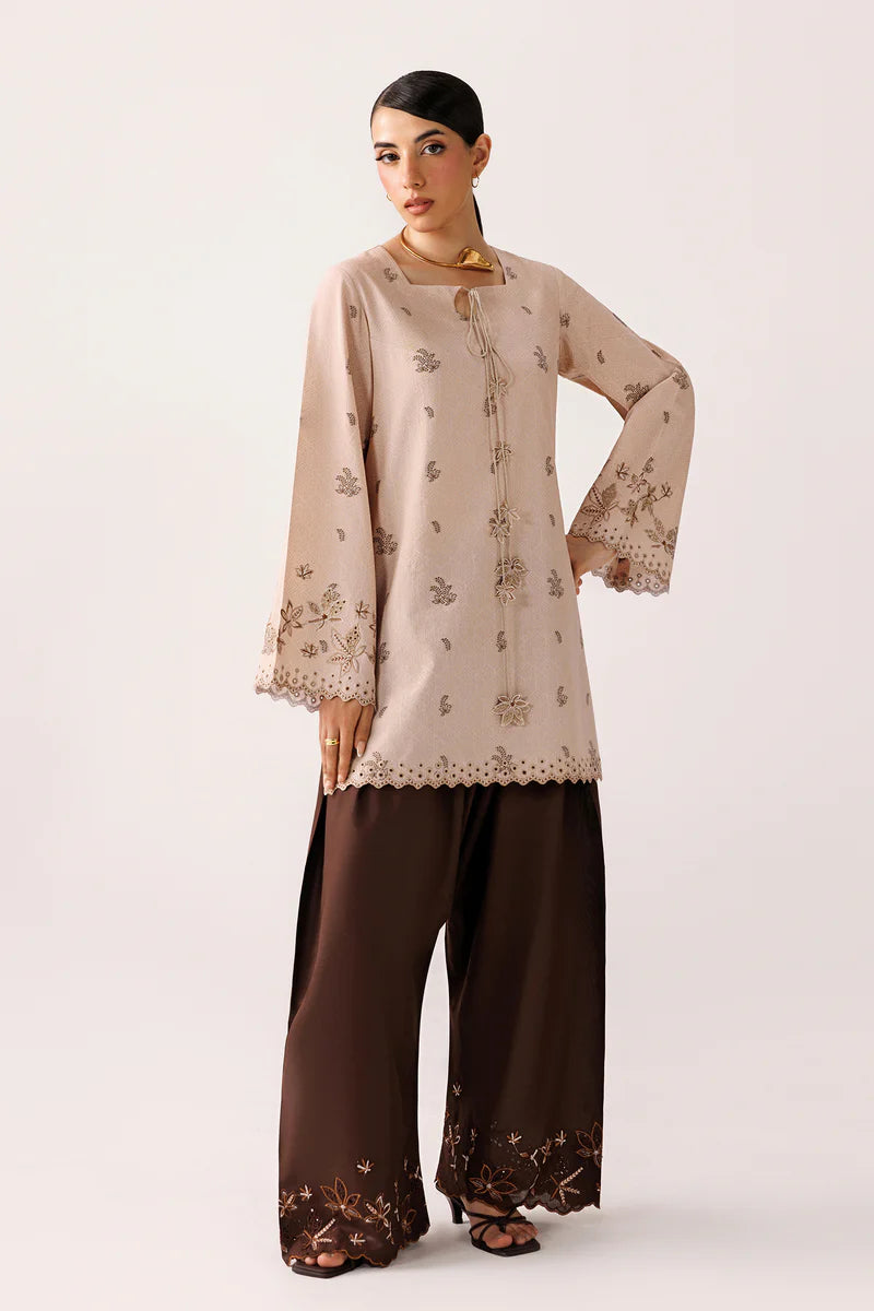 Warm Beige Self Jacquard 2-Piece Suit