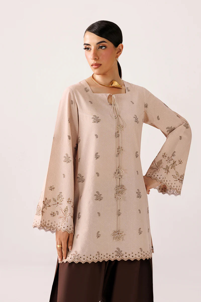Warm Beige Self Jacquard 2-Piece Suit