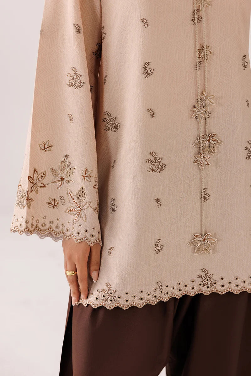 Warm Beige Self Jacquard 2-Piece Suit