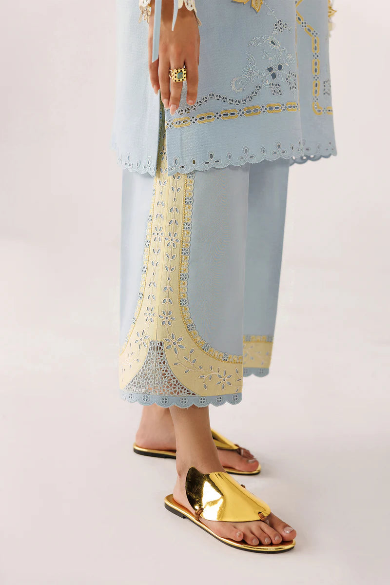 Powder Blue Self Jacquard 2-Piece Suit