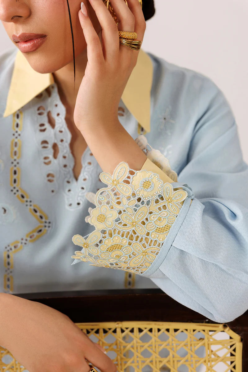 Powder Blue Self Jacquard 2-Piece Suit