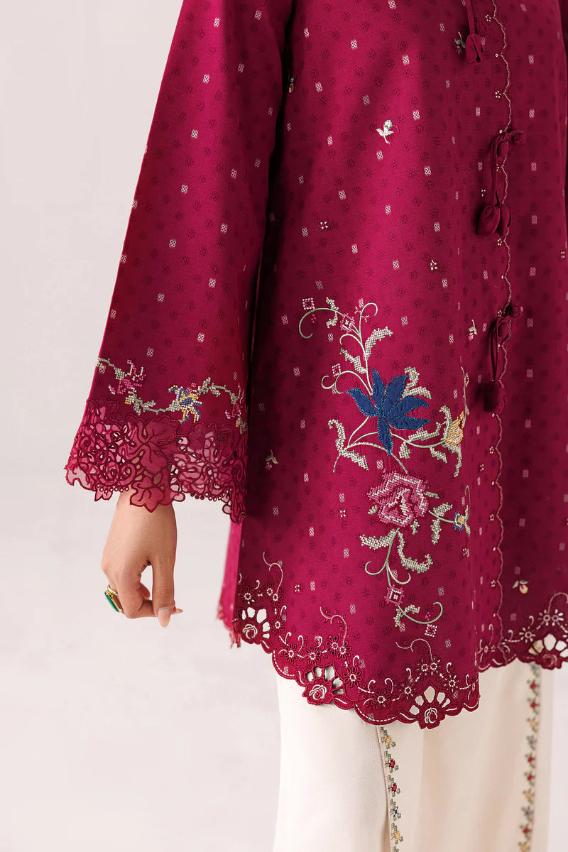 Berry Self Jacquard 2-Piece Skirt Set