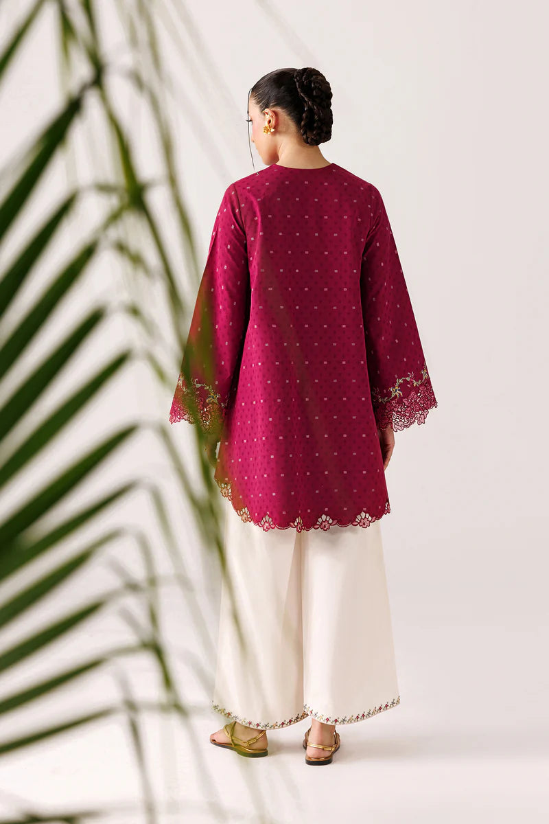 Berry Self Jacquard 2-Piece Skirt Set