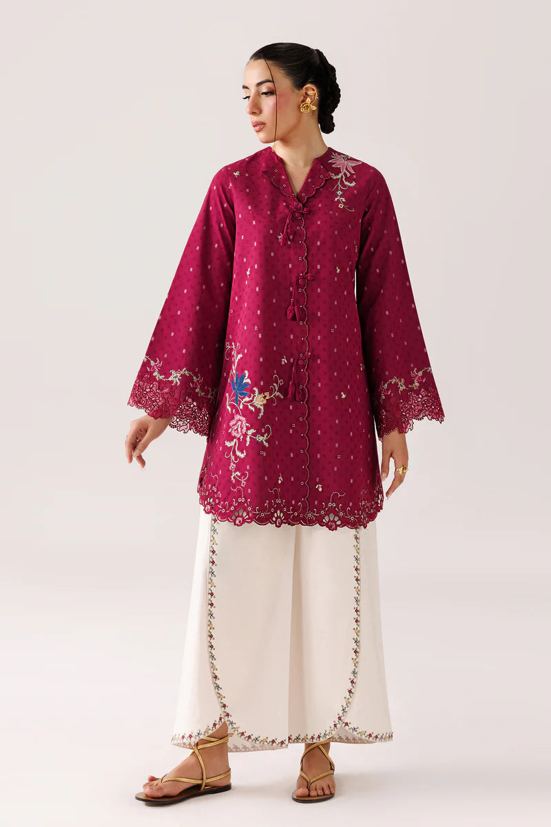 Berry Self Jacquard 2-Piece Skirt Set