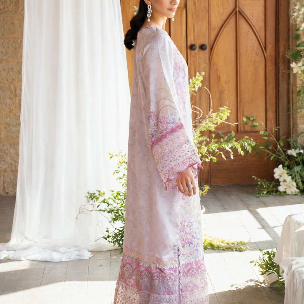 Embroidered Satin Silk Kurta Set