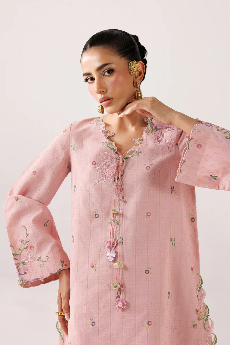 Blush Self Jacquard Dhoti Set