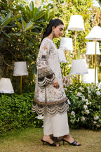 Beige Hand Embellished Silk Tunic Set