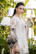 Beige Hand Embellished Silk Tunic Set