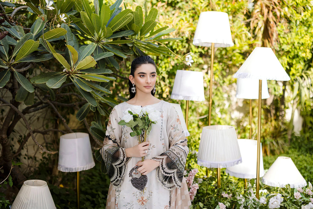 Beige Hand Embellished Silk Tunic Set