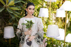 Beige Hand Embellished Silk Tunic Set
