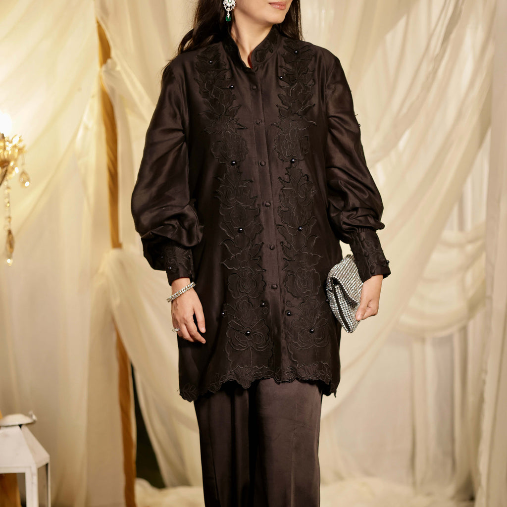 Noir Élan — The Chanderi Luxe Co-ord