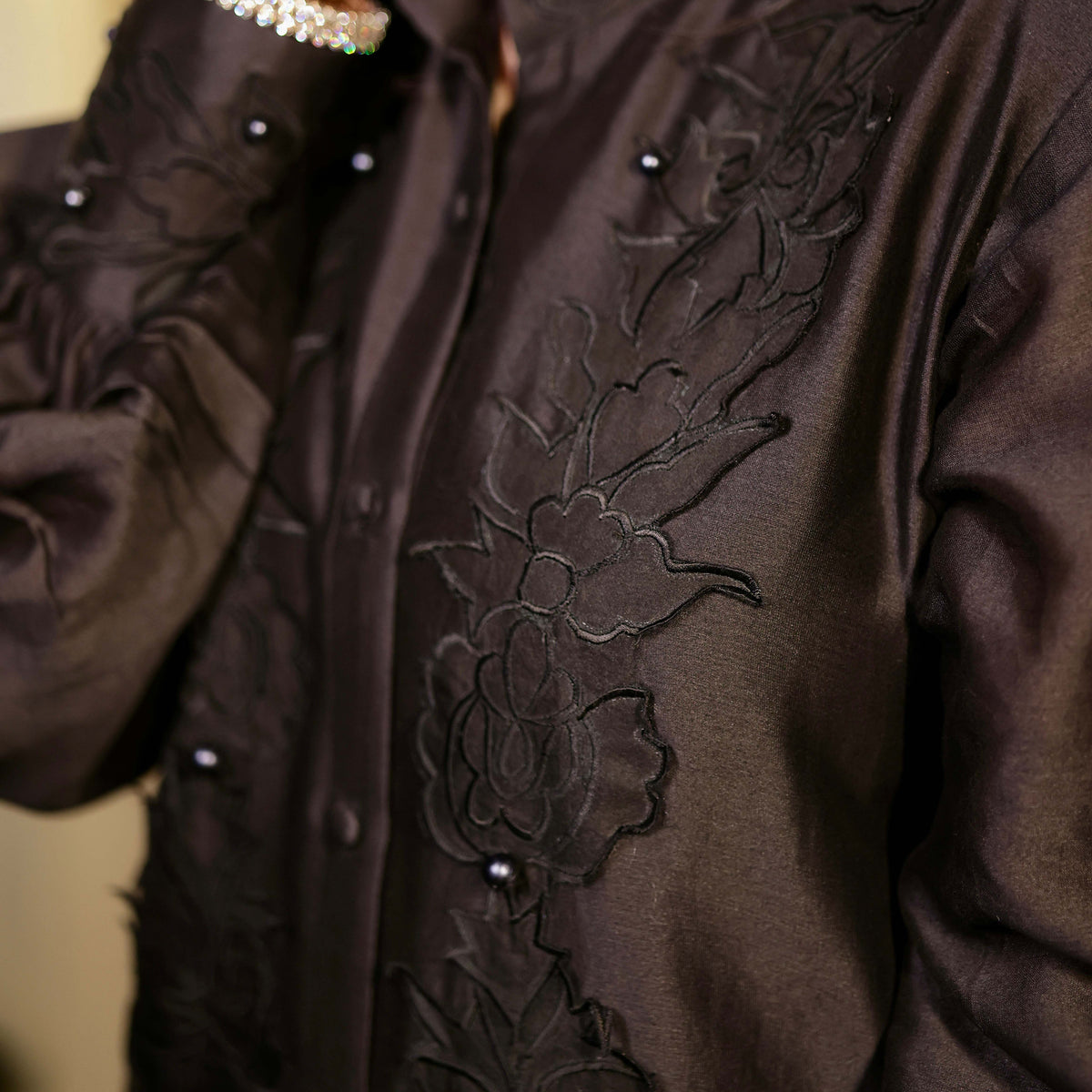 Noir Élan — The Chanderi Luxe Co-ord