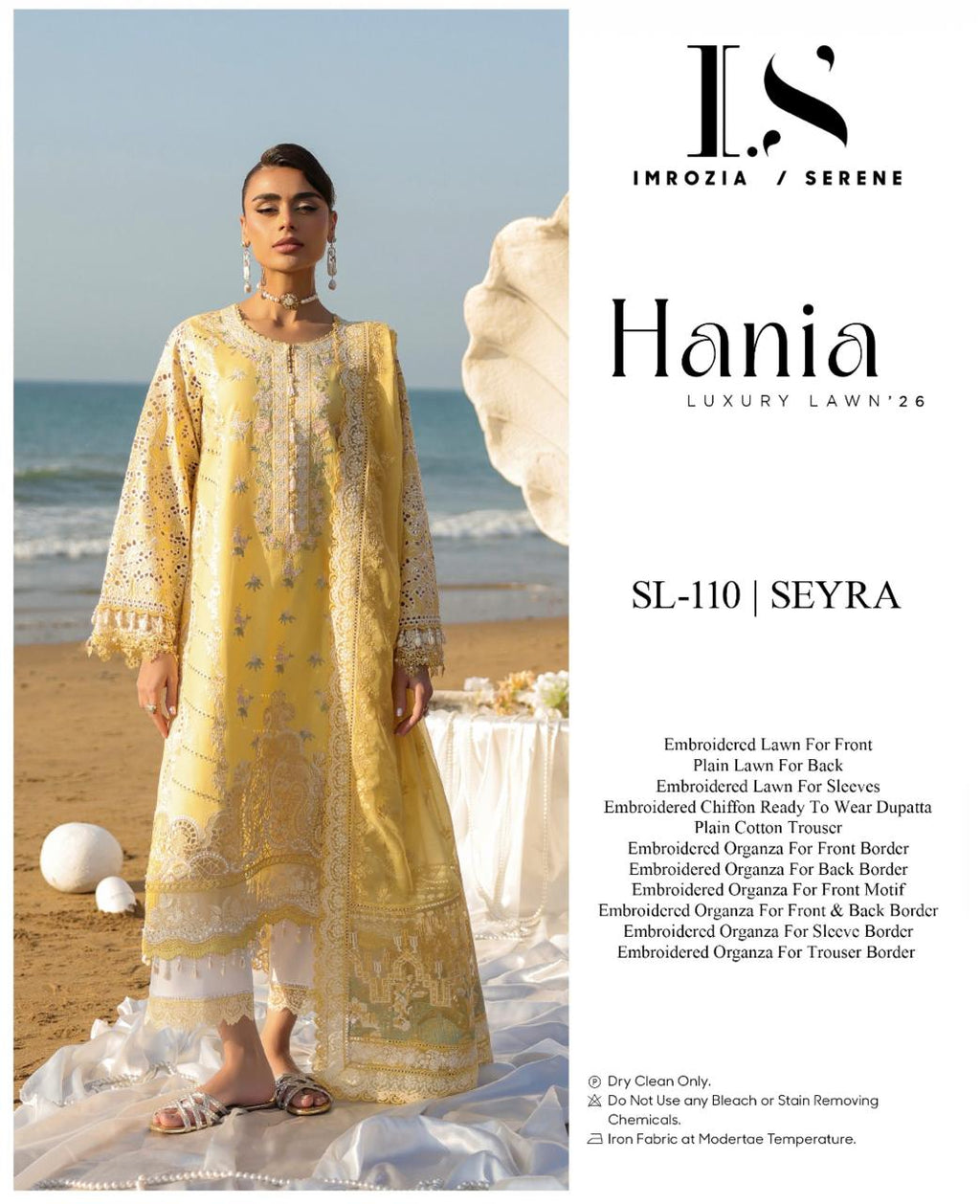 Butter Yellow Embroidered Lawn 3-Piece Set