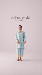 Powder Blue Self Jacquard 2-Piece Suit