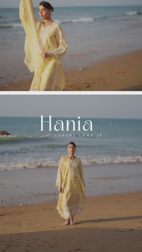 Butter Yellow Embroidered Lawn 3-Piece Set