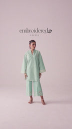 Mint Self Jacquard 2-Piece Suit