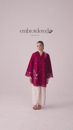 Berry Self Jacquard 2-Piece Skirt Set