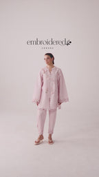 Powder Pink Self Jacquard 2-Piece Suit